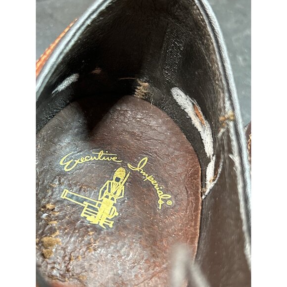 Executive Imperial Long Wing Tip Oxford Shoes Brown Leather US 12 D Mens Classic - Picture 12 of 13